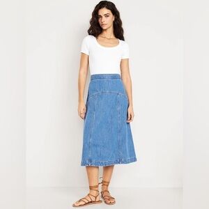 NWT! Old Navy Bright Denim High Waisted Midi Skirt🧩